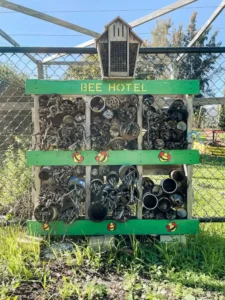 A wooden house for bees